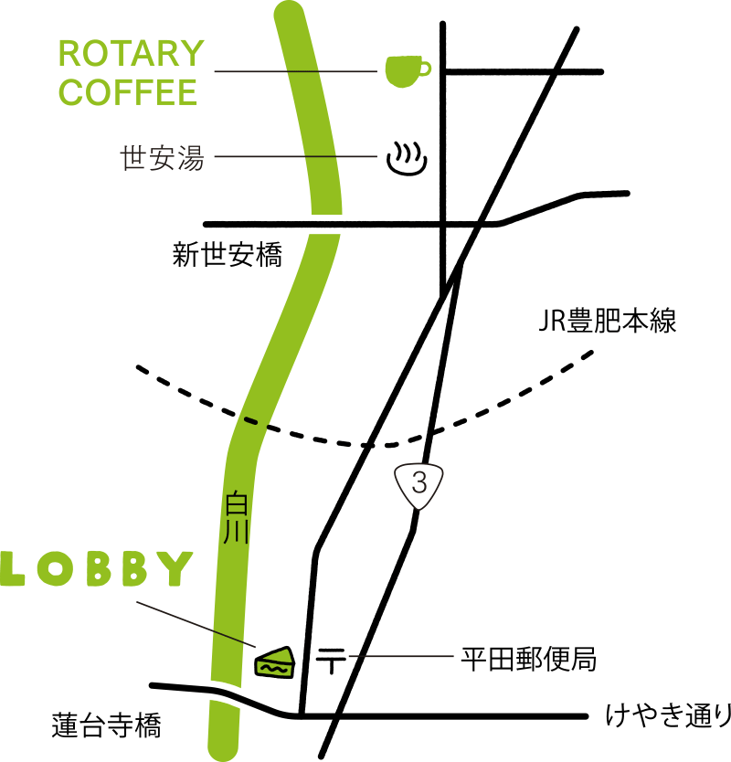 ロビーへのアクセス